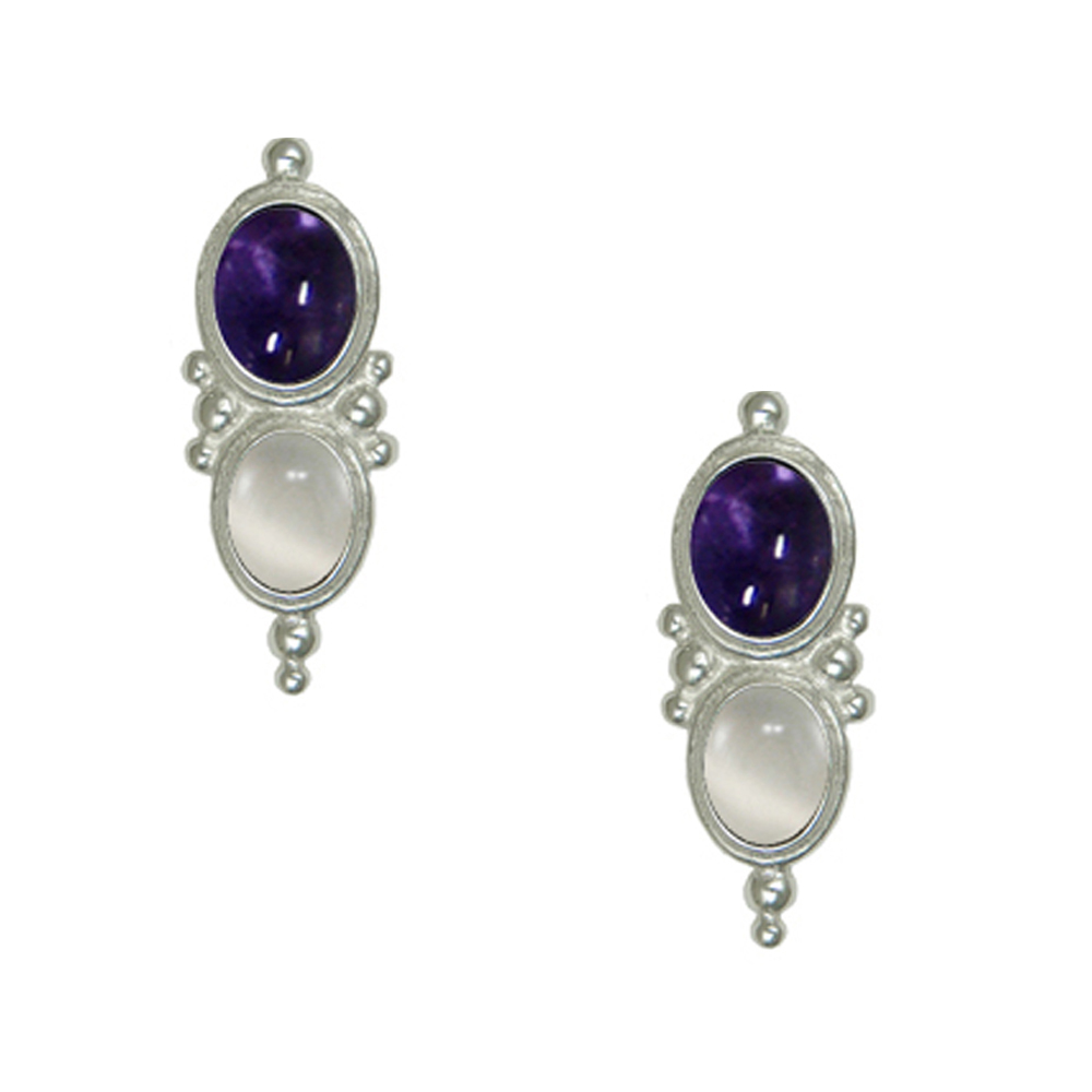 Sterling Silver Drop Dangle Earrings With Iolite